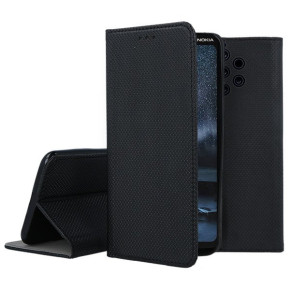 Кожен калъф тефтер и стойка Magnetic FLEXI Book Style за Nokia 9 PureView черен